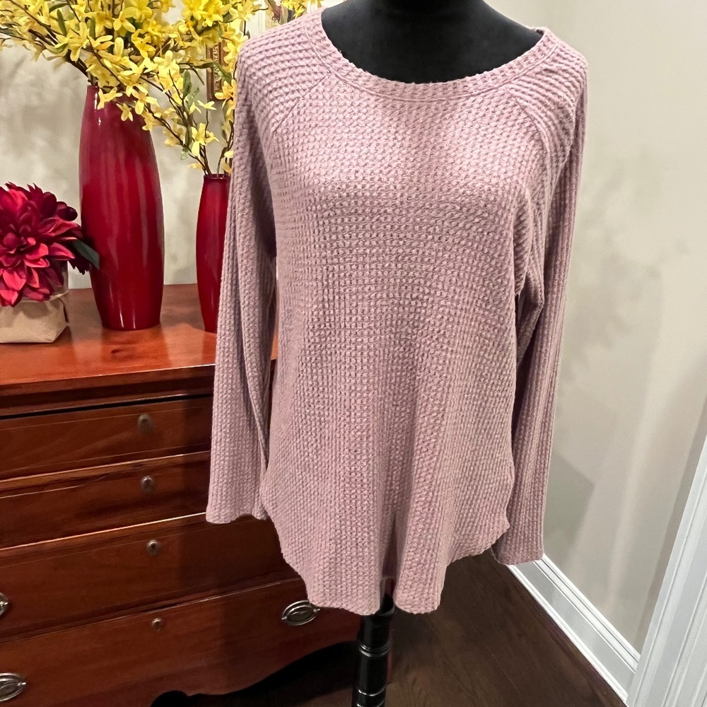 American Eagle Outfitters Soft & Sexy  Lavender Plush Thermal Sweater L